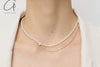 OLIO E ACETO Pure silver white pine dual -layer necklace OA06N17